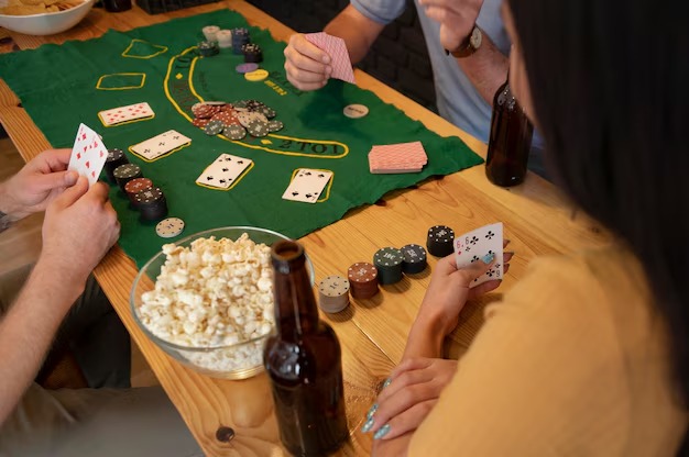 Live baccarat table with dealer and cards displayed on kembarjp platform